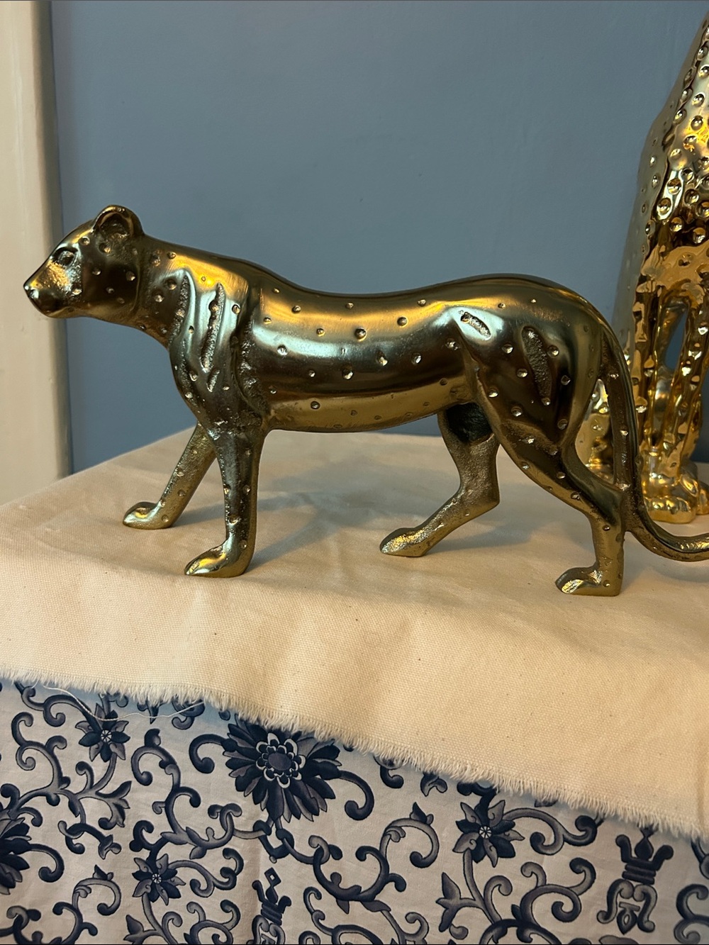 Gold Leopard/Cheetah Table Accent Sculpture